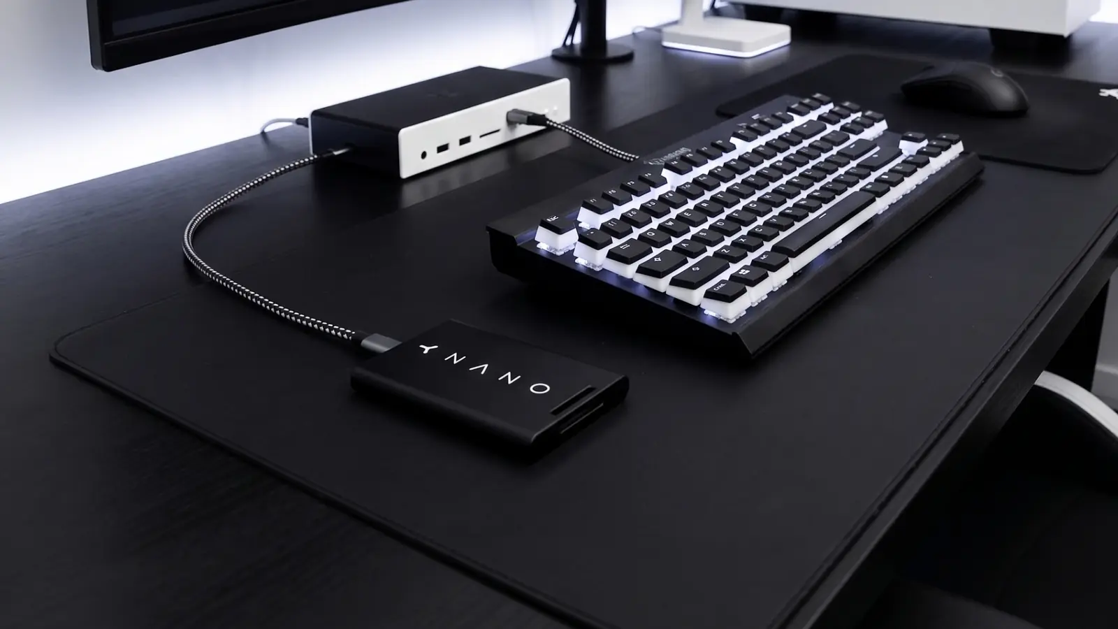 A YOM NANO connected on a desk